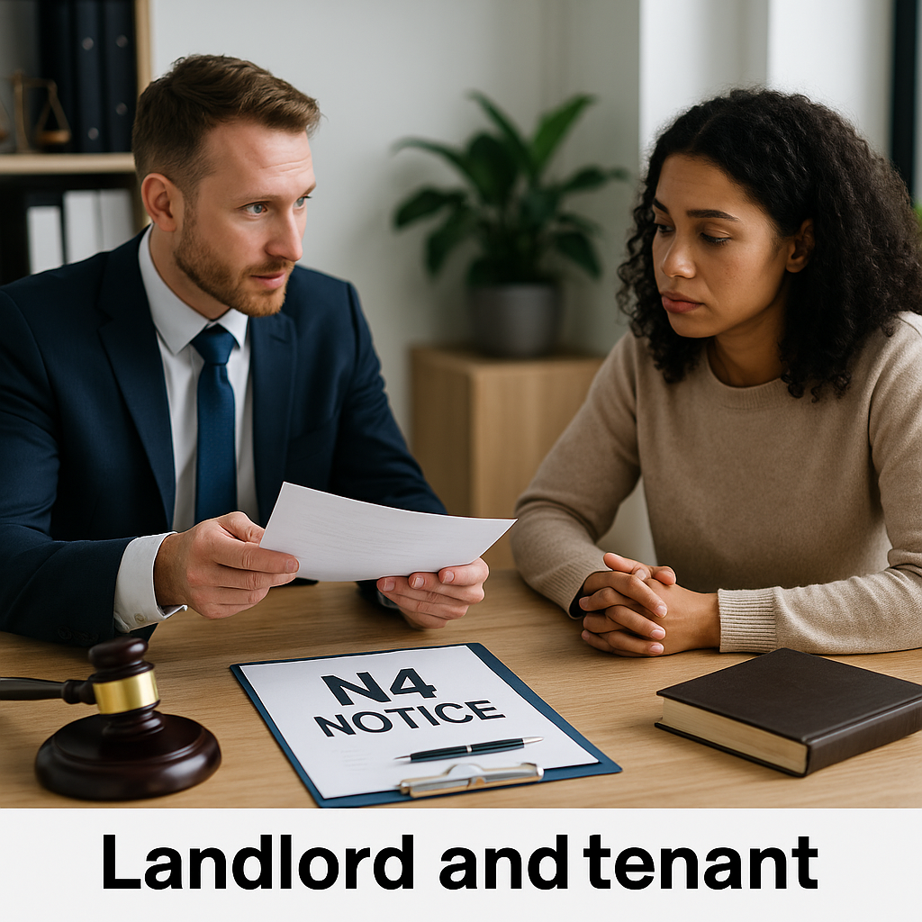 "Landlord delivering an N4 notice Ontario to tenant at door in Newmarket
